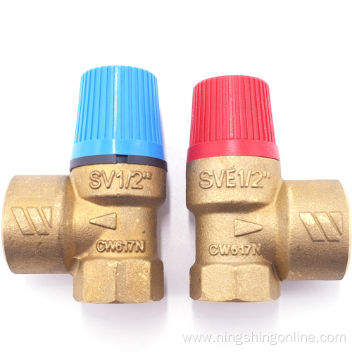 Brass gas pressure safety valve